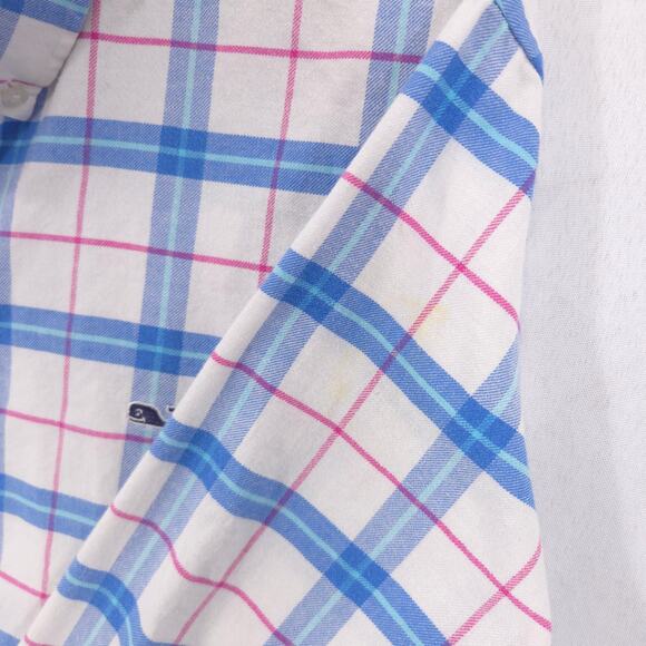 Vineyard Vines Flannel Shirt Mens XL Blue Plaid Slim Fit Whale Flex Button Down - Picture 9 of 9